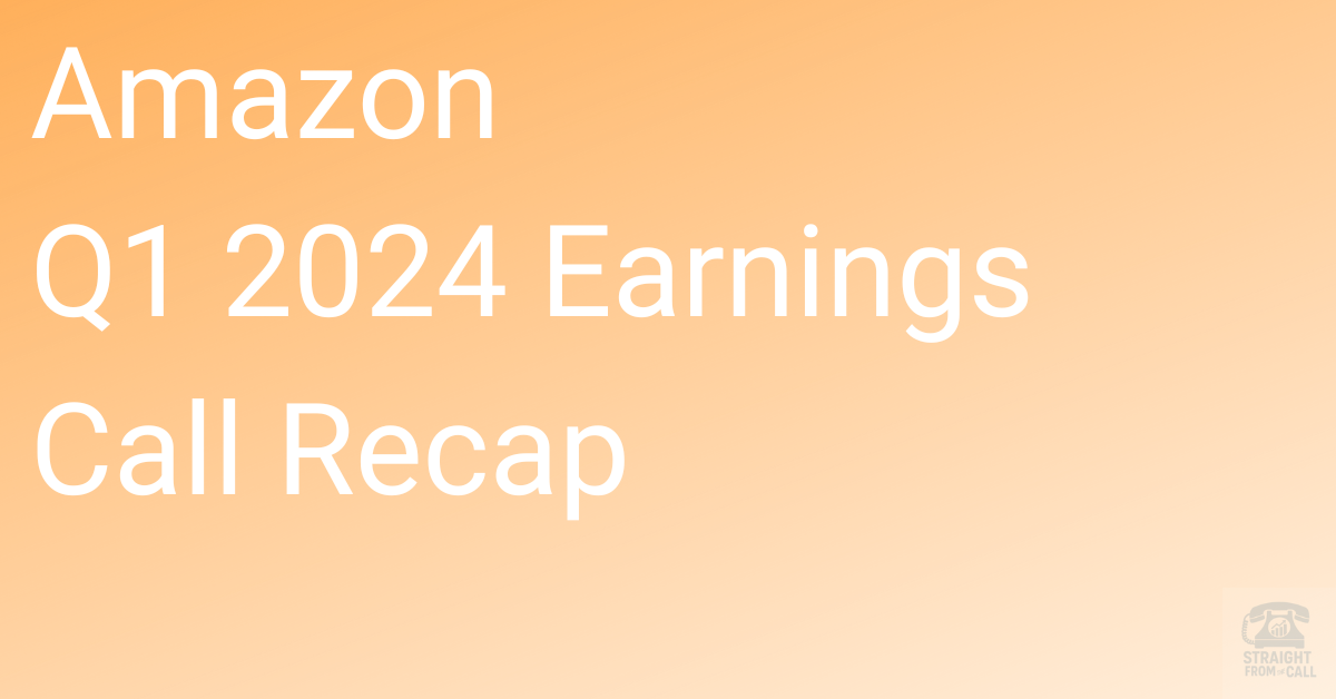 Amazon Q1 2024 Earnings Call Breakdown: AI, Logistics, and a $143B Quarter