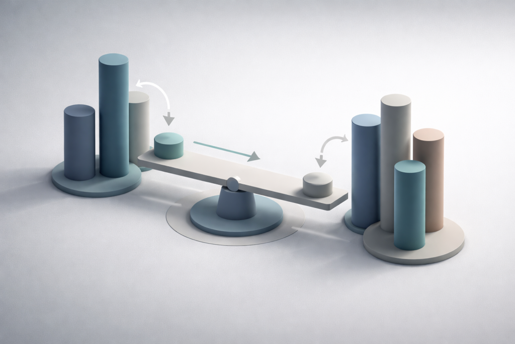 Conceptual visualization of Oscar Health risk adjustment payable and ACA risk transfer mechanics impacting Oscar Health Q4 2025 earnings